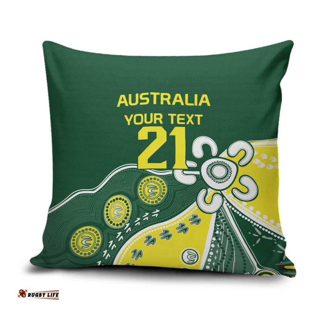 Custom Cricket Aussie Pride Pillow Cover Indigenous Inspired LT9