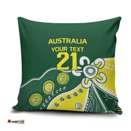 Custom Cricket Aussie Pride Pillow Cover Indigenous Inspired LT9