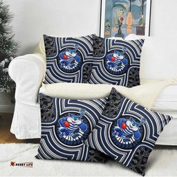 Geelong Cats Pillow Cover Indigenous Monochrome Dot Art Mascot Style TS04