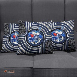 Geelong Cats Pillow Cover Indigenous Monochrome Dot Art Mascot Style TS04