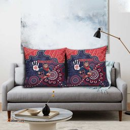 Demons Football Pillow Cover Aboriginal Dot Art Pattern DT05