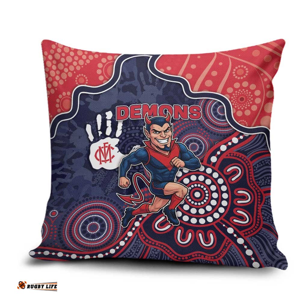 Demons Football Pillow Cover Aboriginal Dot Art Pattern DT05