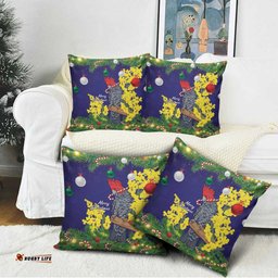 Australia Gang-gang Cockatoo Christmas Pillow Cover Callocephalon Fimbriatum Golden Wattle Blue LT14