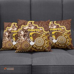 Hawks Football Pillow Cover Aboriginal Dot Art Pattern DT05