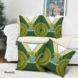 Avaiki Cook Islands Rugby Pillow Cover Kuki Airani Tatau Green LT14