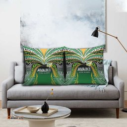 Cook Islands Rugby League Pillow Cover Avaiki Tatau Tribal Motifs Black Color LT03