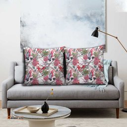 Australia Pink Galah Pillow Cover Rose-breasted Cockatoo Pineapple Seamless Vibes LT14
