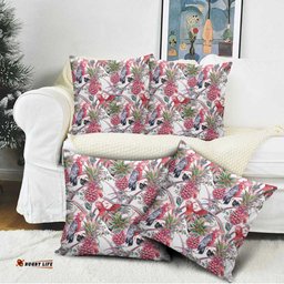 Australia Pink Galah Pillow Cover Rose-breasted Cockatoo Pineapple Seamless Vibes LT14