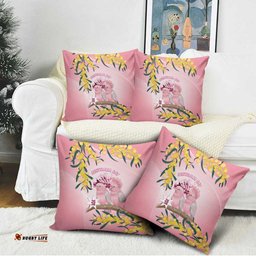 Galah Australia Day Pillow Cover 26th January Golden Wattle Pink Color LT14