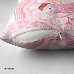Funny Pink Galah Australia Christmas Pillow Cover Eucalyptus Blossoms Aboriginal Art LT14