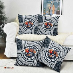 Carlton Football Club Pillow Cover Indigenous Monochrome Dot Art Mascot Style TS04
