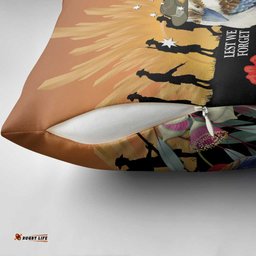 Australia Kookaburra ANZAC Day Pillow Cover Rising Sun 25th April Poppy Eucalyptus Blossoms LT14