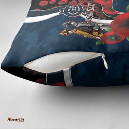 Carlton Blues ANZAC Personalised Pillow Cover Lest We Forget Poppy Camo LT9