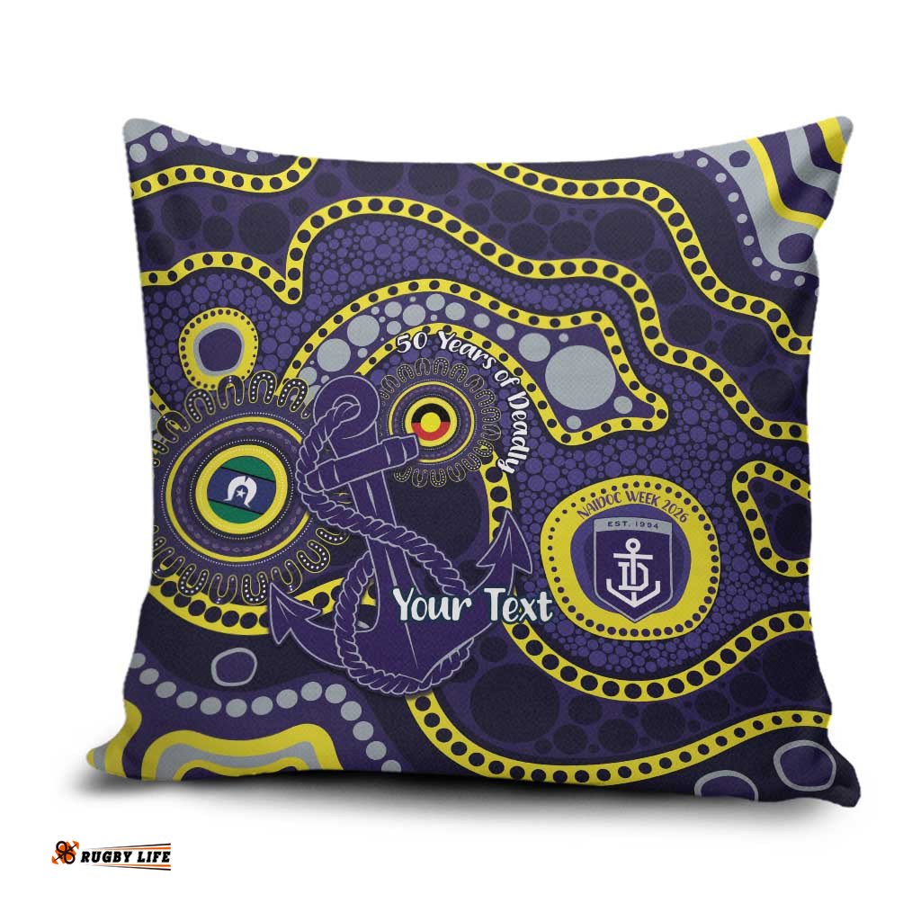 Dockers NAIDOC Week 2026 Personalised Pillow Cover 50 Years of Deadly Aboriginal Art LT14