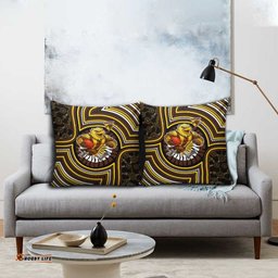 Hawthorn Hawks Pillow Cover Indigenous Monochrome Dot Art Mascot Style TS04