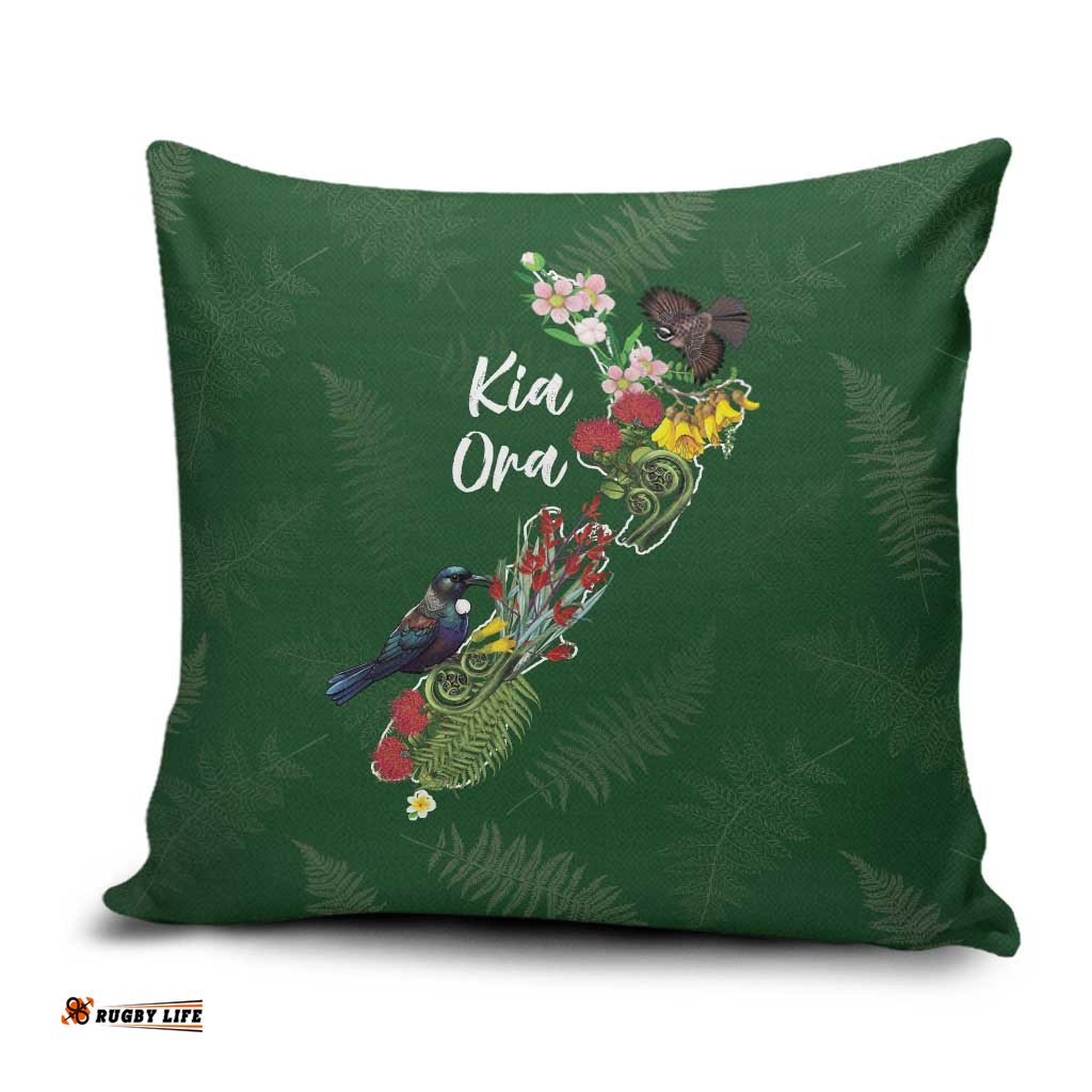 Kia Ora New Zealand Floral Pillow Cover Sage Green LT7