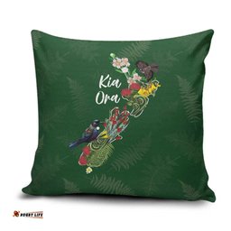 Kia Ora New Zealand Floral Pillow Cover Sage Green LT7