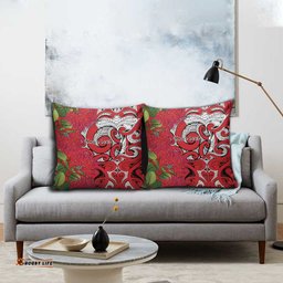 Personalised New Zealand Koru Pohutukawa Pillow Cover Meri Kirihimete Aroha for Christmas LT9