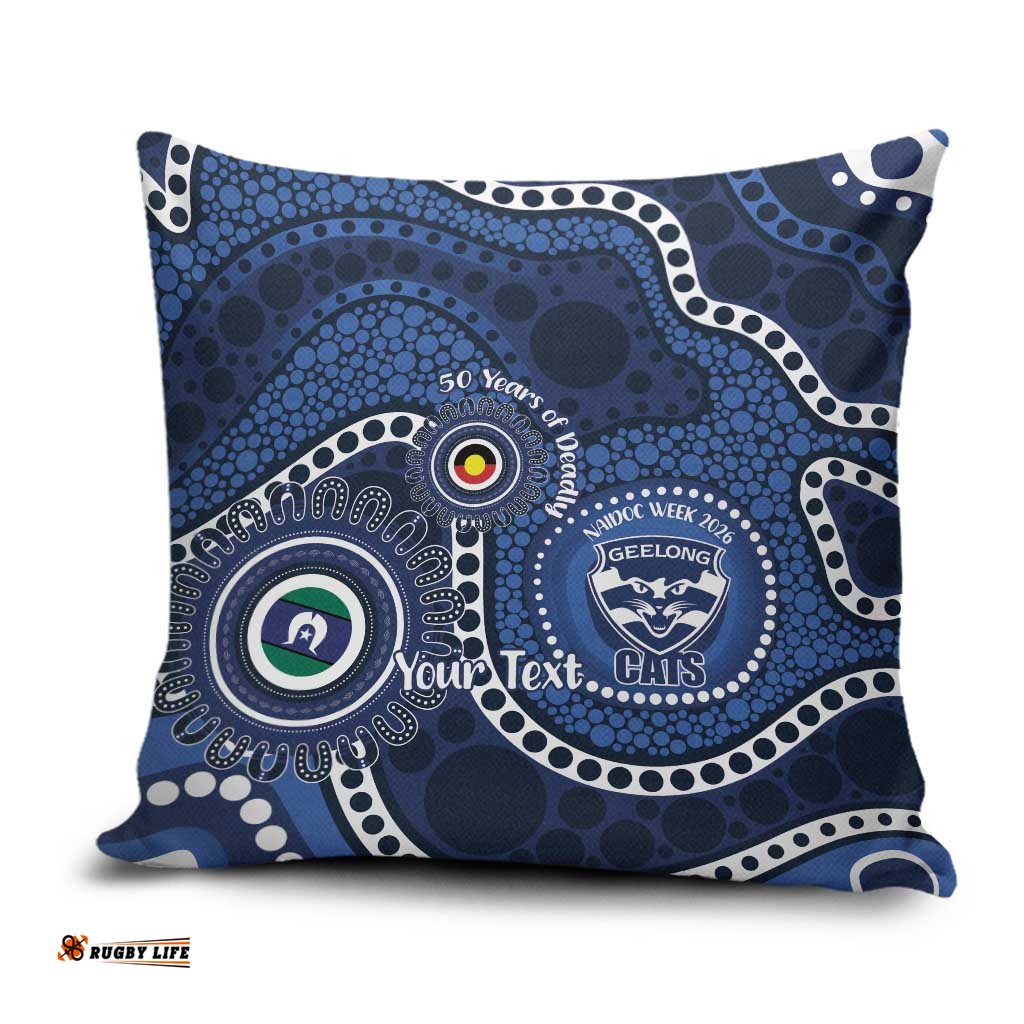 Geelong Cats NAIDOC Week 2026 Personalised Pillow Cover 50 Years of Deadly Aboriginal Art LT14