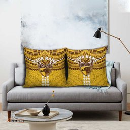 Personalized Hawthorn Hawks Pillow Cover Polynesian Tribal Pattern Heritage Football TS04