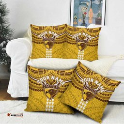 Personalized Hawthorn Hawks Pillow Cover Polynesian Tribal Pattern Heritage Football TS04
