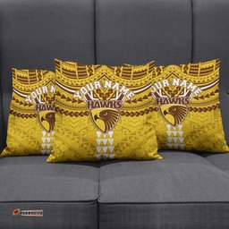 Personalized Hawthorn Hawks Pillow Cover Polynesian Tribal Pattern Heritage Football TS04
