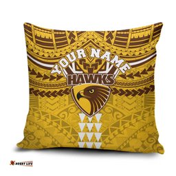 Personalized Hawthorn Hawks Pillow Cover Polynesian Tribal Pattern Heritage Football TS04
