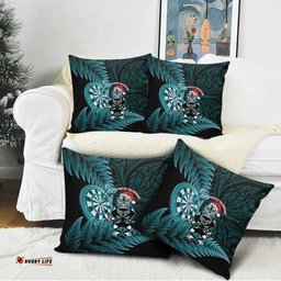 New Zealand Darts Christmas Pillow Cover Maori Fern Merry Dartsmas LT14