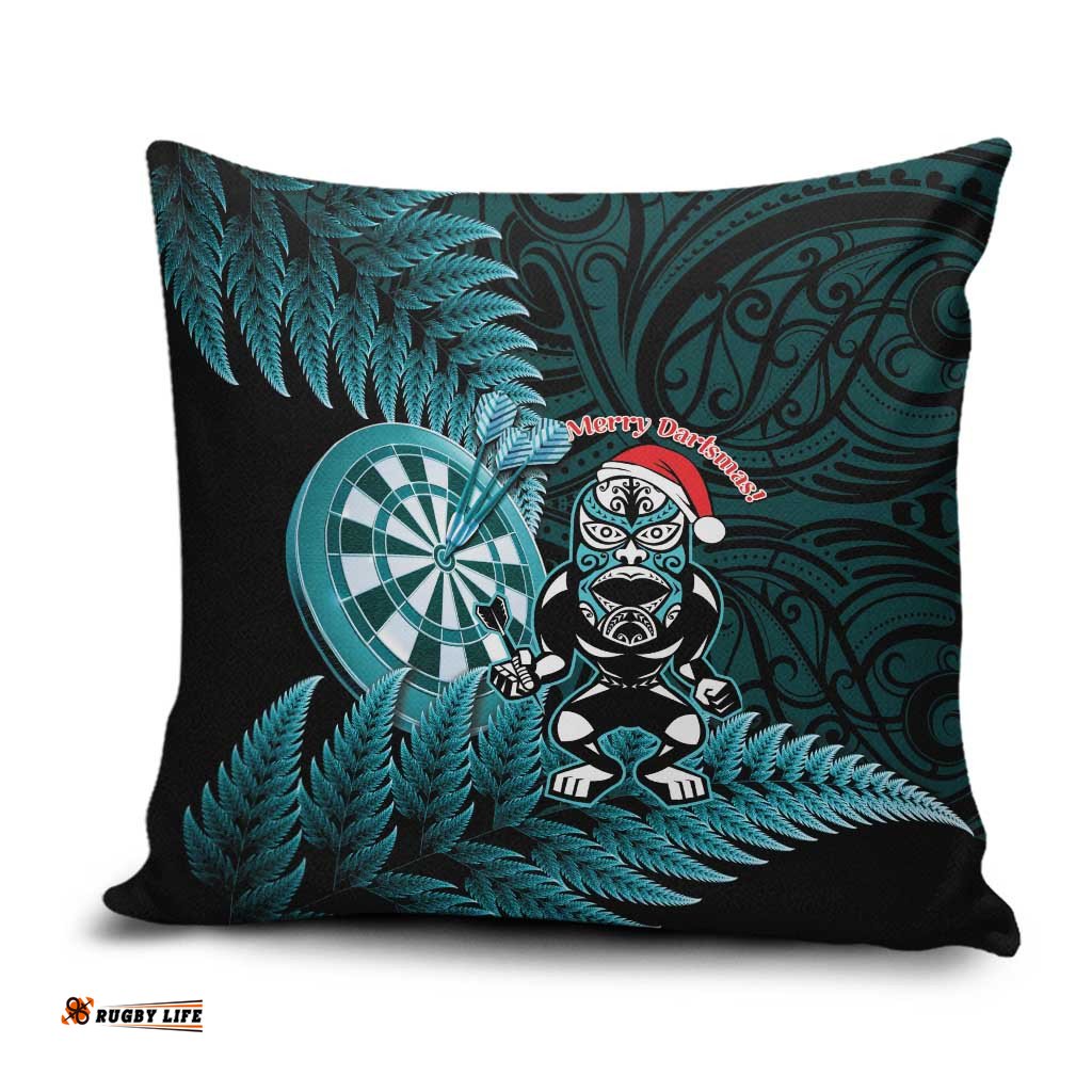 New Zealand Darts Christmas Pillow Cover Maori Fern Merry Dartsmas LT14