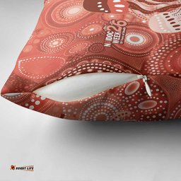 NAIDOC Deadly 50 Years Pillow Cover Jellyfish Aboriginal Culture Inspired Red LT9