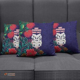 Maori Wheku Meri Kirihimete Personalised Pillow Cover All Blue Indigenous Maori Motif LT9