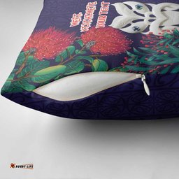 Maori Wheku Meri Kirihimete Personalised Pillow Cover All Blue Indigenous Maori Motif LT9