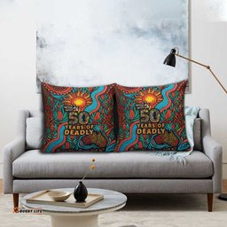 NAIDOC Week 26 Pillow Cover 50 Years of Deadly Aboriginal Motif LT03