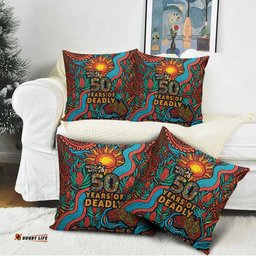 NAIDOC Week 26 Pillow Cover 50 Years of Deadly Aboriginal Motif LT03