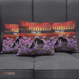 Personalised ANZAC Day Pillow Cover Remembering the Animals of War LT19