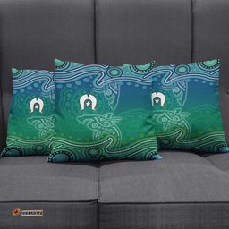 Torres Strait Islands Pillow Cover Shark Indigenous Australian Tribal Dot Art TS04