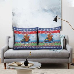 New Zealand Christmas Pillow Cover Funny Jet Ride Kiwi Xmas LT05