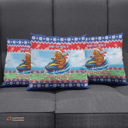New Zealand Christmas Pillow Cover Funny Jet Ride Kiwi Xmas LT05