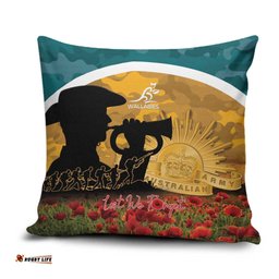 Wallabies ANZAC Day Pillow Cover Last Post Poppy Lest We Forget LT14