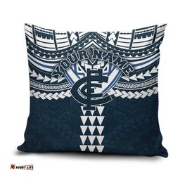 Personalized Carlton Blues Pillow Cover Polynesian Tribal Pattern Heritage Football TS04