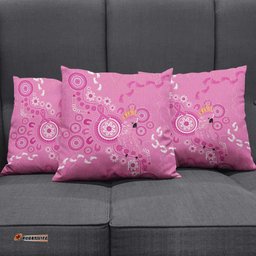 Pink Ribbon Australia Pillow Cover Breast Cancer Awareness Aboriginal Cacatua leadbeateri LT14