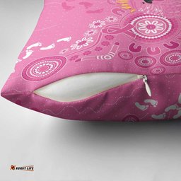 Pink Ribbon Australia Pillow Cover Breast Cancer Awareness Aboriginal Cacatua leadbeateri LT14