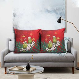 New Zealand Kakapo Christmas Pillow Cover Owl Parrot Santa Sliver Fern Manuka - Red LT14