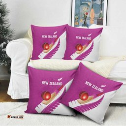 New Zealand Cricket Pillow Cover Kiwi Birds Haka Dance Pink Fern Sporty Style LT03