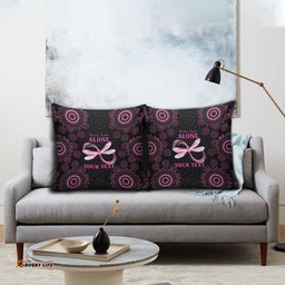 Personalized Pink Dragonfly Aboriginal of Hope Pillow Cover Australias Breast Cancer Awareness LT9