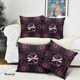 Personalized Pink Dragonfly Aboriginal of Hope Pillow Cover Australias Breast Cancer Awareness LT9
