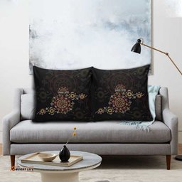 NAIDOC Deadly 50 Years Pillow Cover Aboriginal Black Gold Boomerang Art LT9