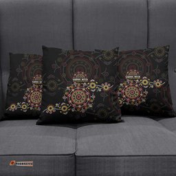 NAIDOC Deadly 50 Years Pillow Cover Aboriginal Black Gold Boomerang Art LT9