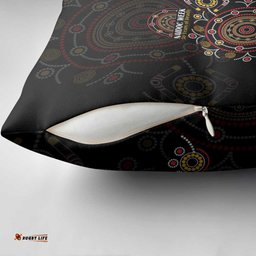 NAIDOC Deadly 50 Years Pillow Cover Aboriginal Black Gold Boomerang Art LT9