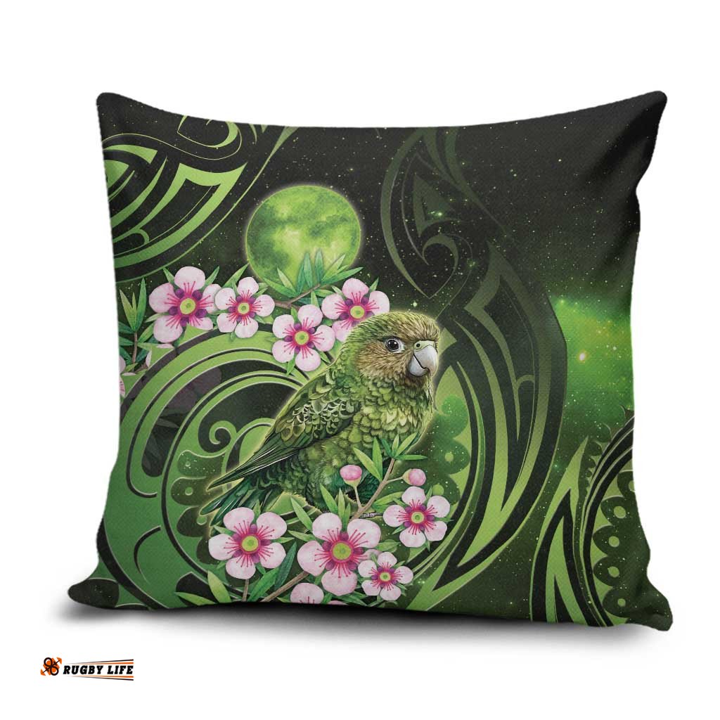 New Zealand Aotearoa Kakapo Pillow Cover Maori Pattern With Manuka Galaxy Style LT05
